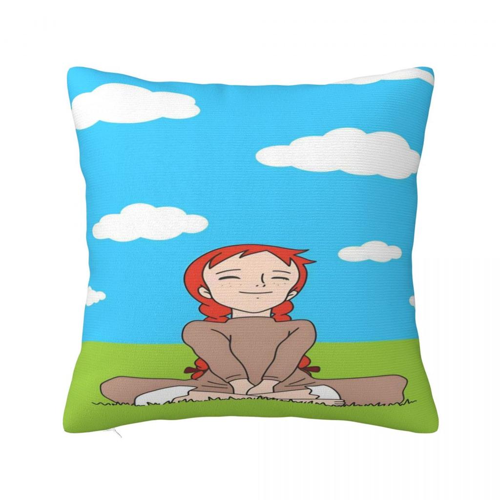 Pillow Cover Cartoon Manga A-Anne Of Green Gables Pattern Cushion Cover Trendy Pillow Case For Living Room Chair Pillowcases