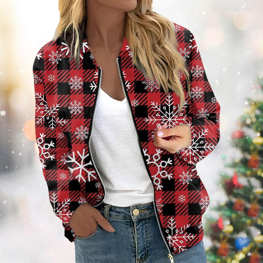 Women's Jacket Long Sleeve Lightweight Zipper Cropped Floral Printed Outerwear Casual Quilted Jacket With Pockets