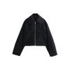 Fall/Winter Chic Street Coat for Casual Women with Pocket Front Zipper Vintage Lapel Bomber Jacket with Long Sleeves