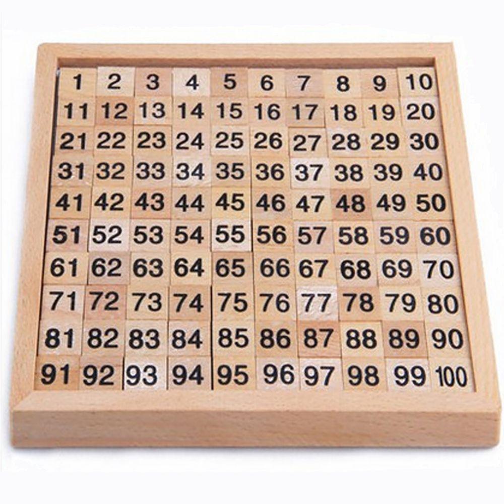 Mathematics Toy Early Learning Wooden Numbers Board 1-100 Consecutive Counting Game Sorting Blocks