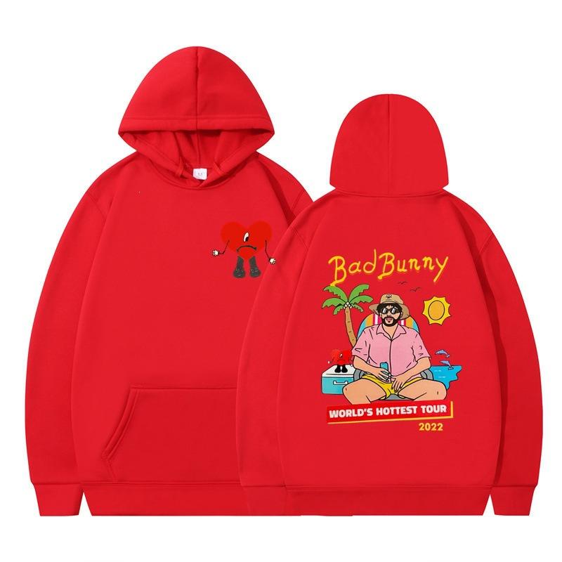 Un Verano Sin Ti Bad Bunny Anime Print Fashion Men'S Casual Hooded Sweater