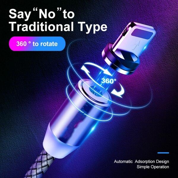 Магнитный зарядный кабель для быстрой зарядки, кабель Micro USB Type C для IPhone, Samsung, Xiaomi, Huawei, магнитный провод для мобильного телефона