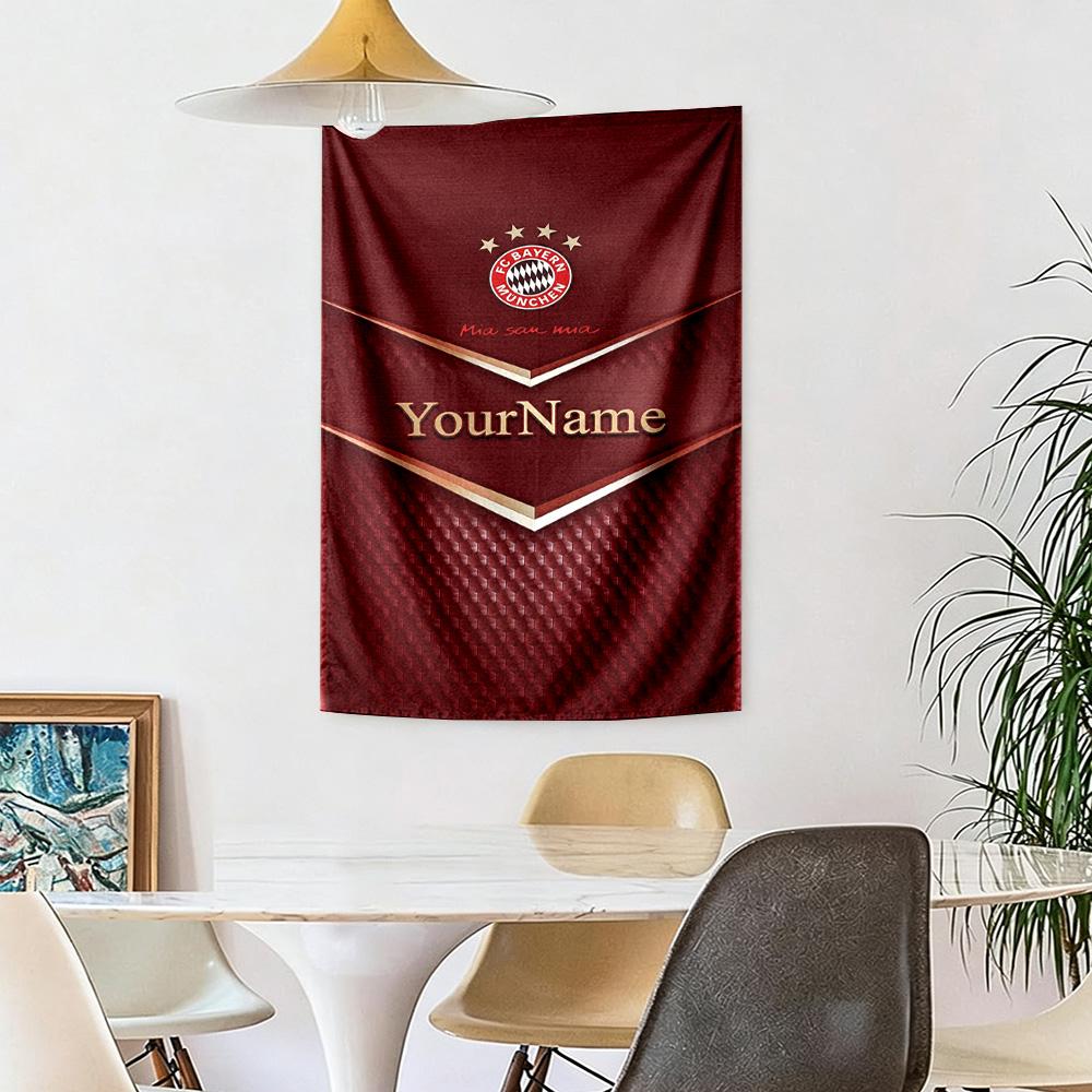 Fc Bayern Mnchen Custom Your Name Wall Decor Tapestry Art For Pet Memorial Birthdaywedding Party Backdrop Family Gift