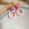 Серебряная игла акриловые круглые серьги легкая роскошь высококлассные серьги женские европейские и американские модные серьги дизайнерский смысл нишевый