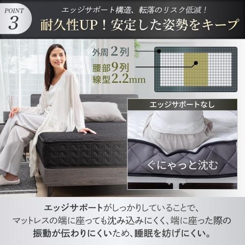 GOKUMIN Pocket Coil Mattress [Thorough Lumbar Support] 20cm Thick, High Resilience, 180N, High Durability, 32D Body Pressure Distribution, Gokumin Sem