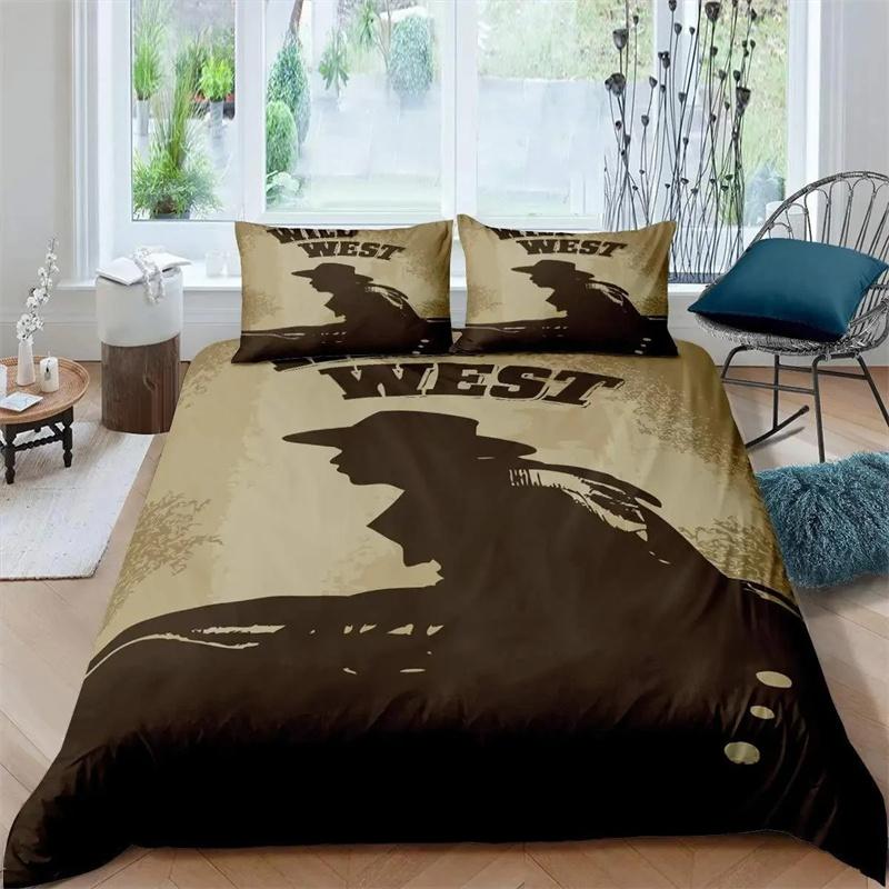 Комплект постельного белья в стиле вестерн-ковбой, винтажный комплект постельного белья в фермерском стиле для детей, мальчиков, подростков, размер Queen, мягкий, 2/3 предмета, полиэстер, пододеяльник
