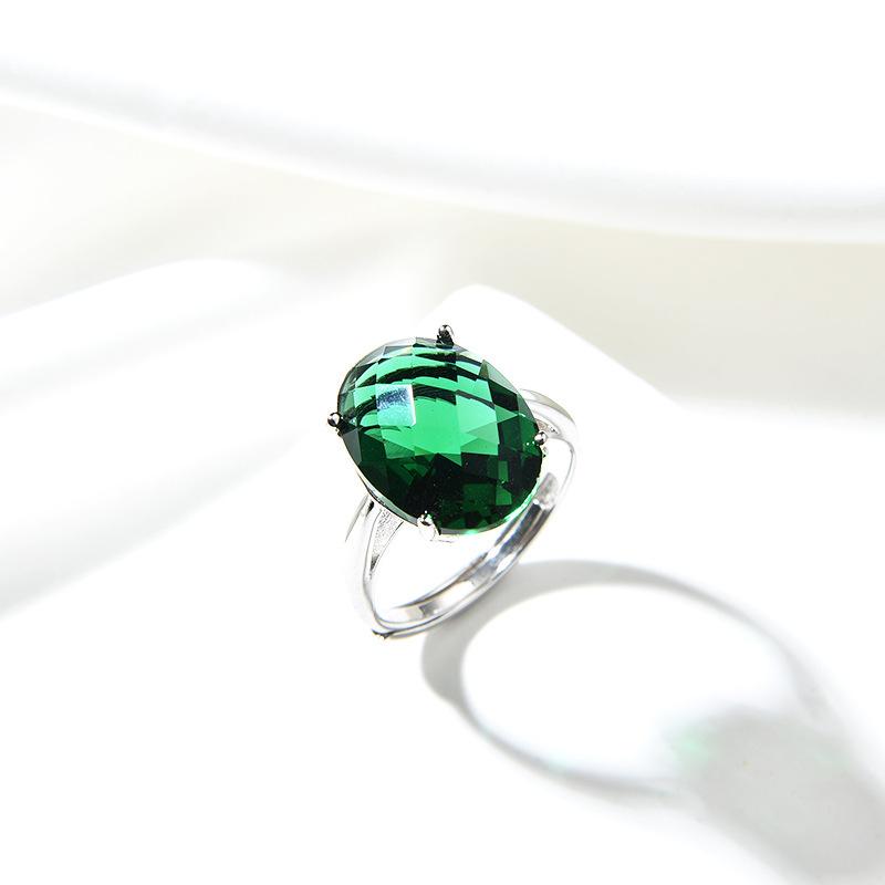 S925 Серебро Инкрустация Драгоценными Камнями Темперамент Простой Женский Комплект Ювелирных Изделий Цвет Серьги С Кристаллами Кольцо Ожерелье Ювелирные Изделия