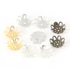 Mix Color Metal Flower Petal End Spacer Hallow Beads Caps Charms Bead Cups For Jewelry Necklace Making Supplie