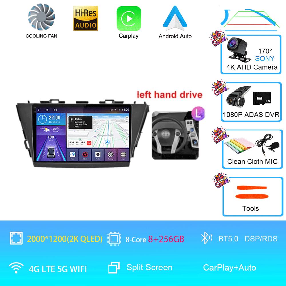 9-дюймовый Android 14 автомобильный радиоприемник для Toyota Prius V Plus Alpha 2012 2013 2014 2015 стереоплеер GPS навигация Carplay Auto LHD RHD DVD