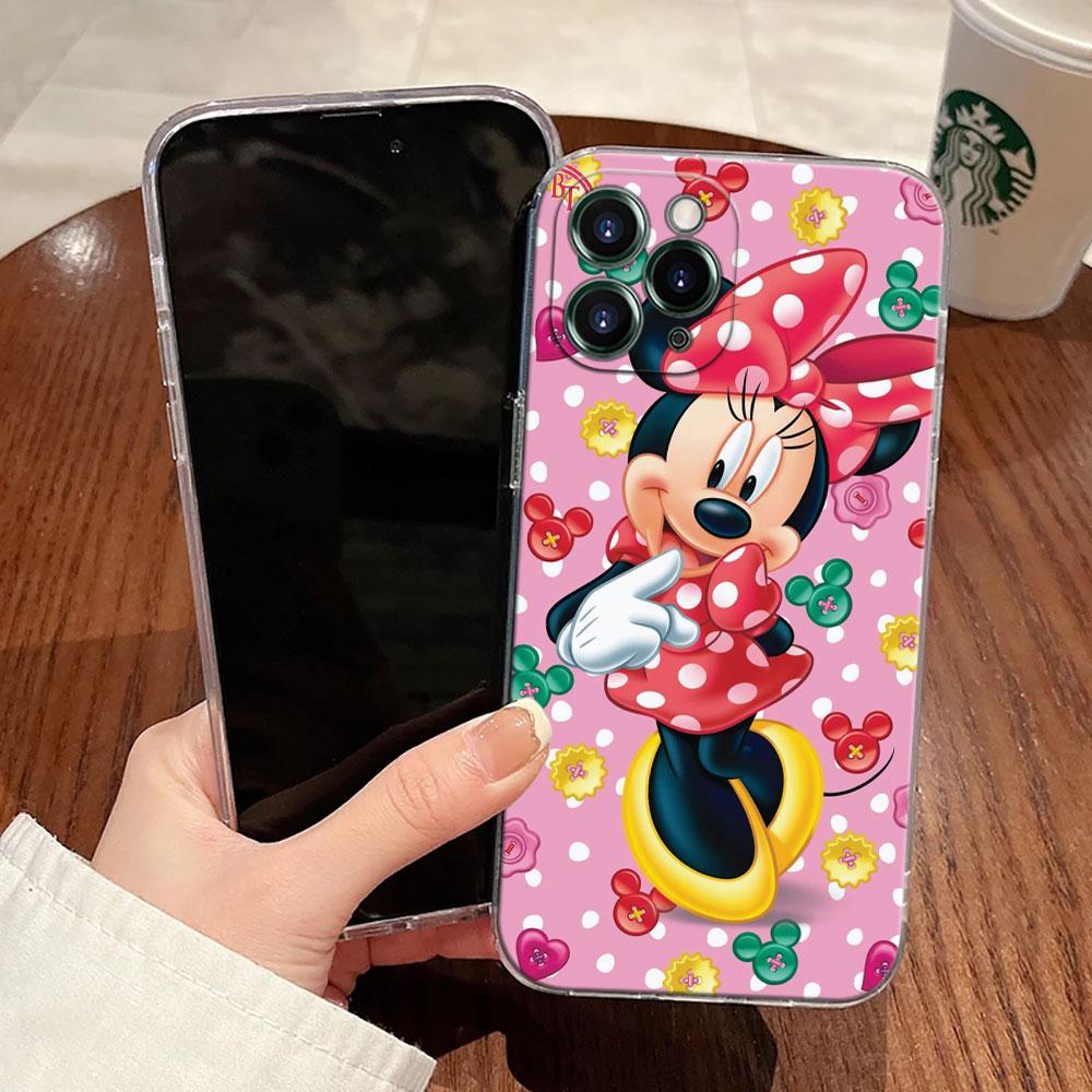Мультяшный чехол Minnie Mouse Прозрачный чехол для телефона для iPhone 17 Pro Max 17E 11 12 13 14 15 16 Pro Max Plus 17 Air 16E 7 X Дисней Чехол