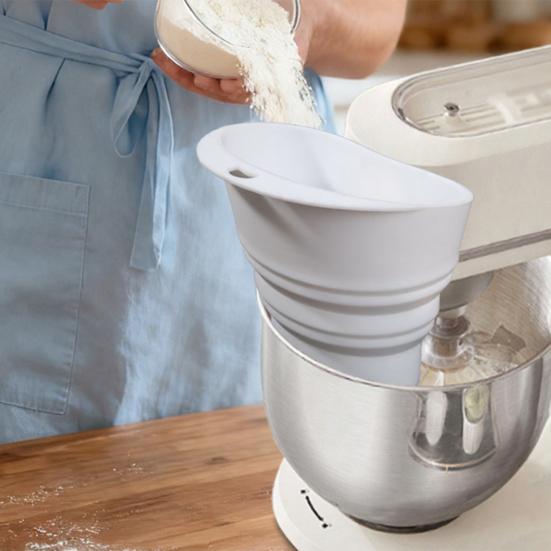 Складная кухонная воронка для миксера KitchenAid, силиконовая, для влажных и сухих ингредиентов, безопасная для посудомоечной машины, герметичная, защищенная от проливания, кухонный аксессуар