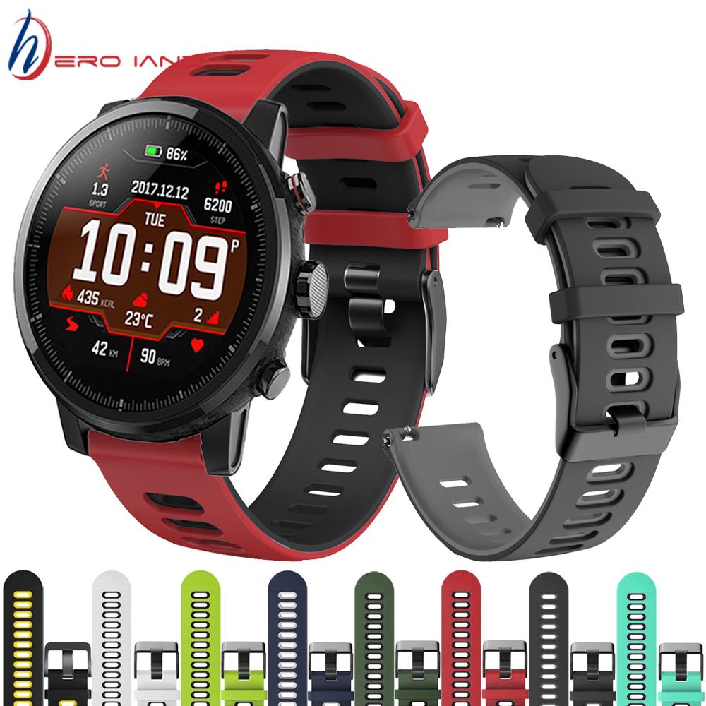 22 мм спортивные ремешки для Huami Amazfit Stratos 2 2S 3 силиконовый ремешок для Xiaomi Amazfit GTR 47 мм GTR2 Pace LS05 браслет для часов