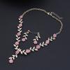 Fashion Pendants Necklace Earrings Sets for Women Flower Jewelry Set Bridal Wedding Choker Necklace Set Accessories