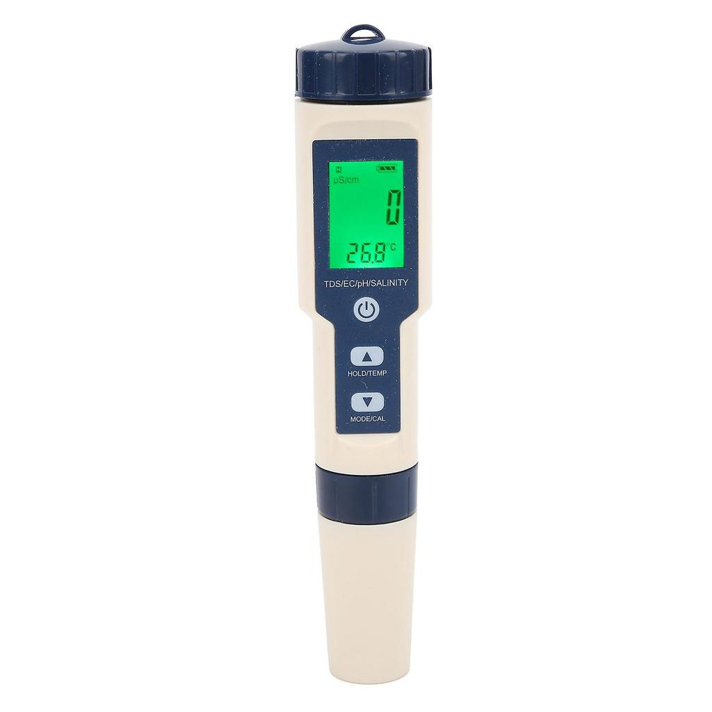 Тестер качества воды — тестовая ручка 5 в 1 PH/EC/TDS/SALT/TEMP с подсветкой