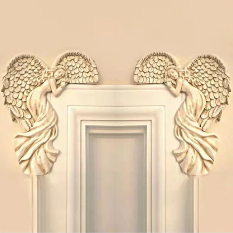 Angel Wings Home Gift Resin Craft Door Frame Ornament Indoor and Outdoor Garden Door Ornament