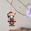 Cartoon 2D Acrylic Christmas Horse Car Rearview Mirror Pendant Christmas Tree Ornament Party Year Hanging Home Decoration