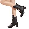 Stylish Women's Short Martin Boots With Rivets And Lace-up Design For Fall And Winter