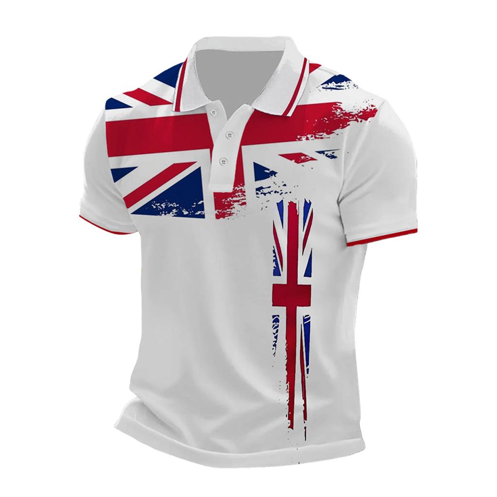 Summer 3D printed men's POLO shirt 2025 European and American foreign trade new models, short-sleeved POLO hot-selling