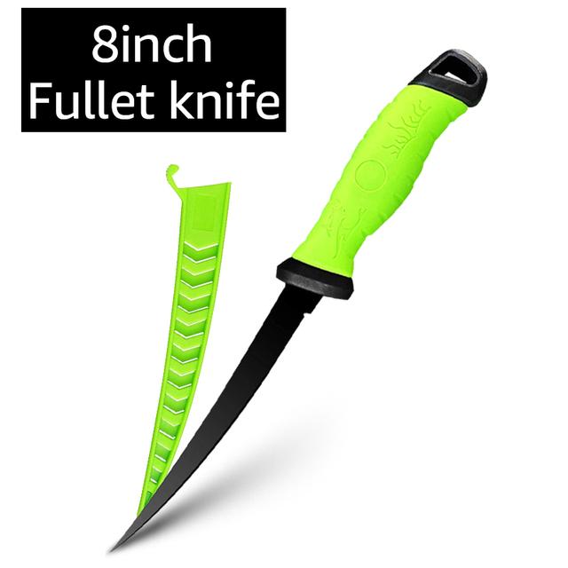 Stainless Steel Fishing Knife 5-9 Inch Knife Outdoor Kitchen Scale-scraping Knife Fillet Meat Saltwater Resistant Blade