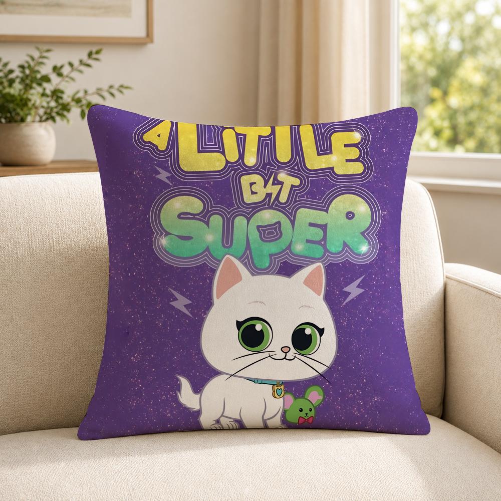 Cartoon SSuperKitties Cushion Cover Soft Short Plush SkinFriendly Cushion Case for MultiScene Use