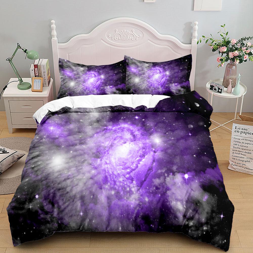 Комплект постельного белья Galaxy, односпальный, двуспальный, размера King Queen, 2/3 шт., комплект постельного белья, тематика «Вселенная, космос», одеяло для детей