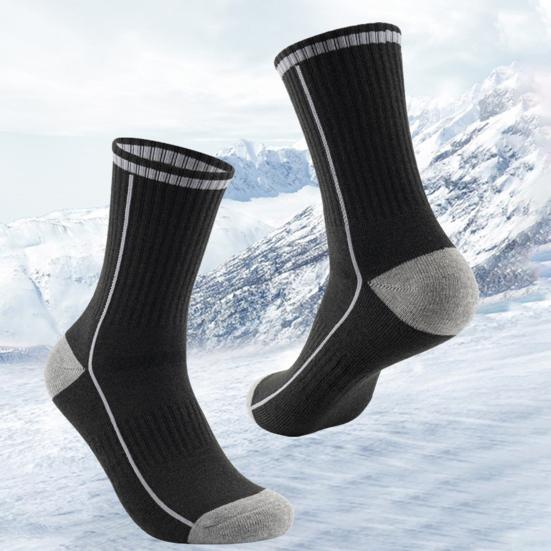 1 пара термальных лыжных носков для женщин и мужчин, очень теплые утепленные зимние носки для ботинок, влагоотводящие, быстросохнущие, средней длины носки