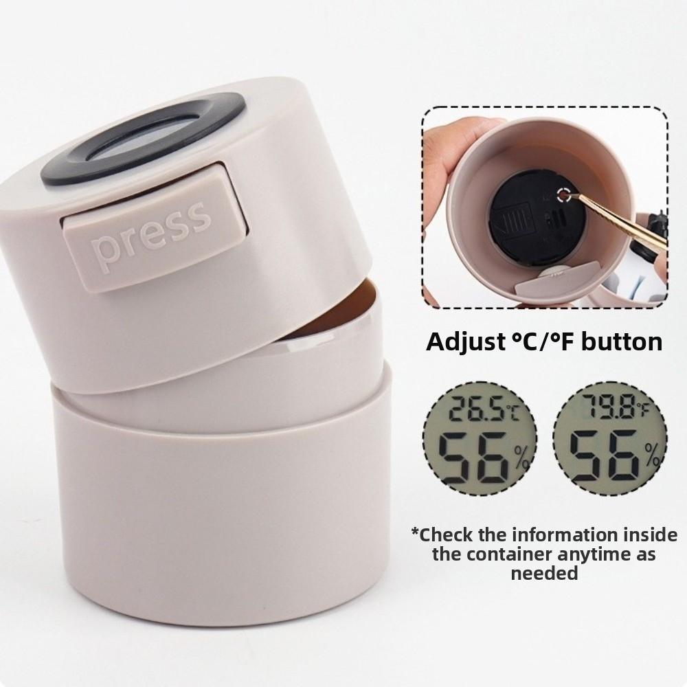 1pcs Temperature Humidity Digital Display Eyelash Glue Storage Tank Eyelash Sealed Storage Jar