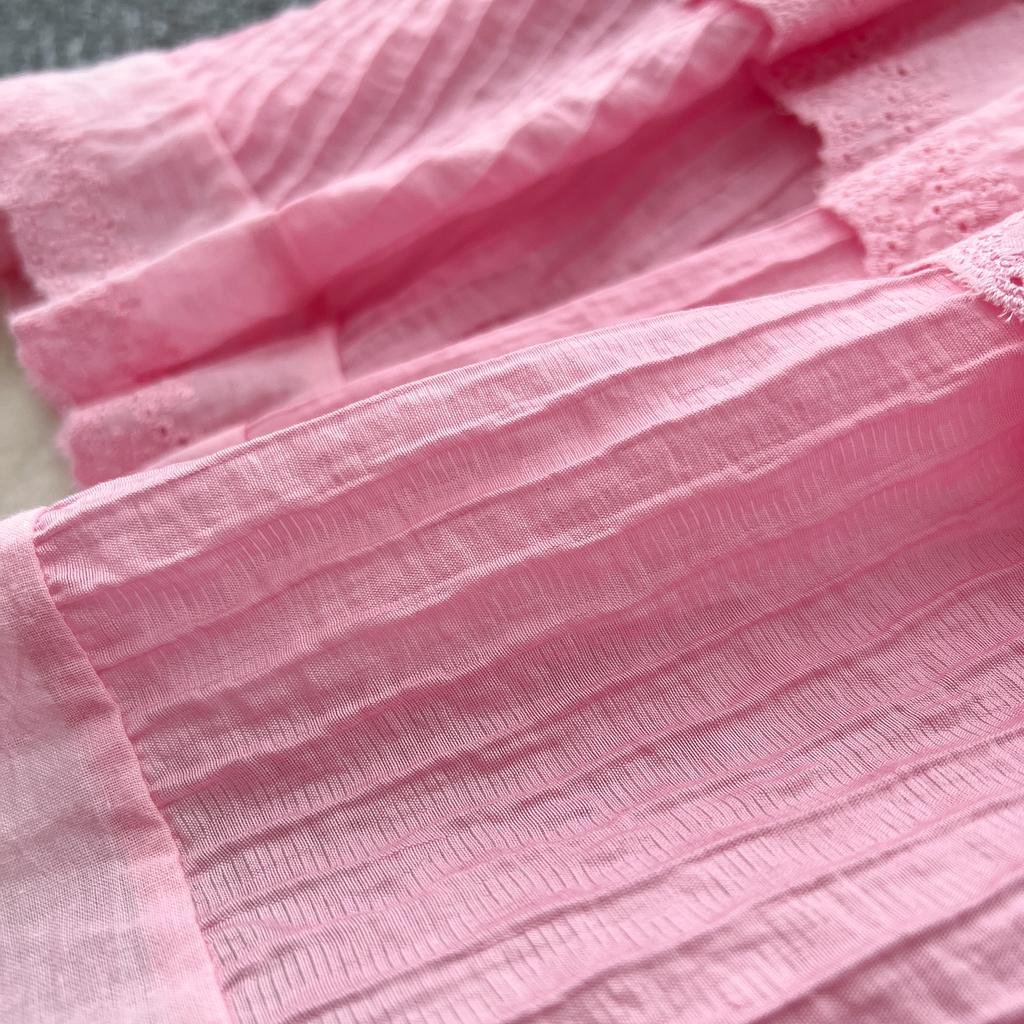 Летние женские розовые бретельки через шею с открытой спиной и вышивкой, длинные макси-платья Sweet Princess Chic