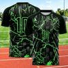 Men Sports Tee High Elastic  Breathable Jersey Black Blue Diagonal Line Print Gym Workout Training Top