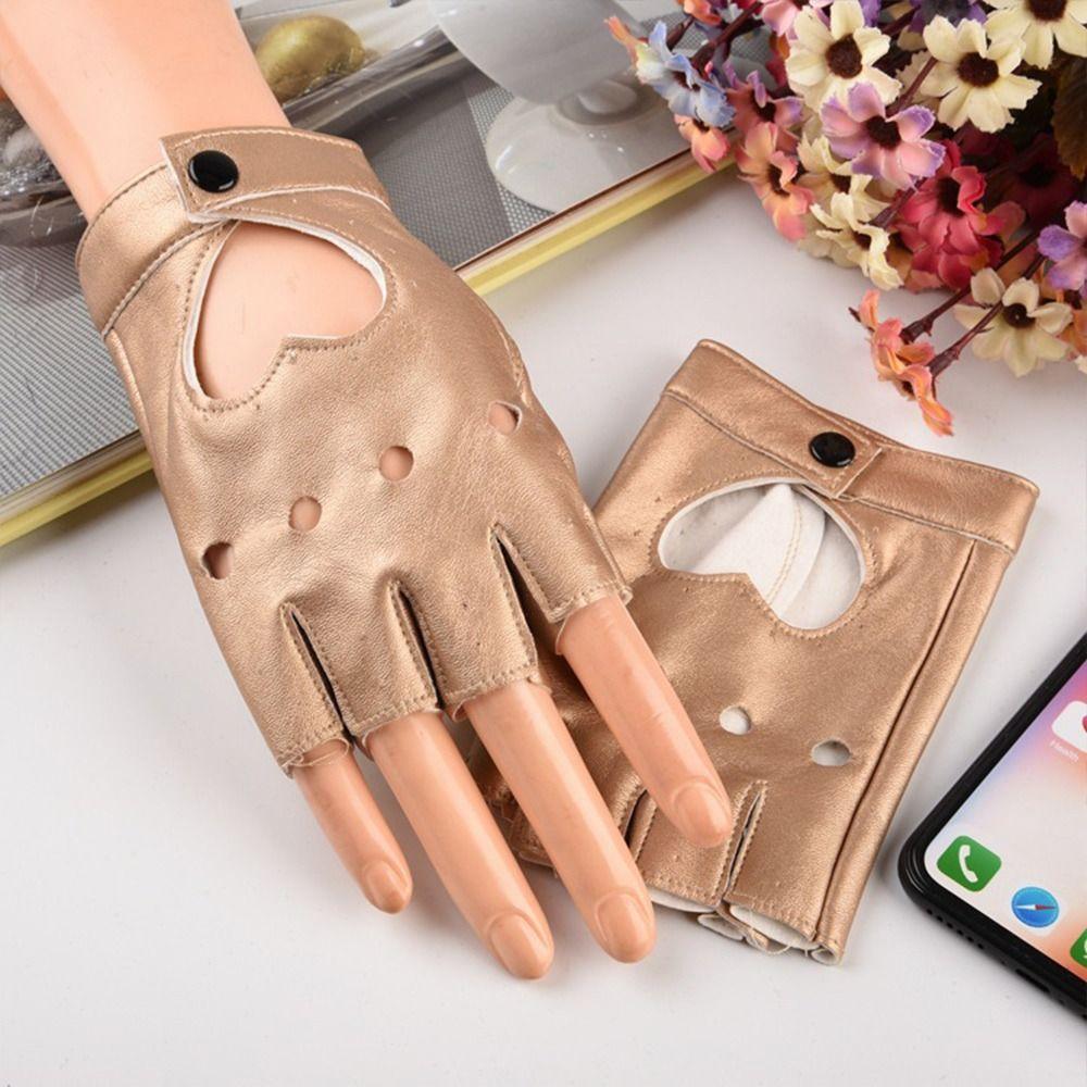 Mittens Performance Mittens Ladys Driving Dress Heart Mittens Five Finger Gloves PU Leather Gloves