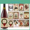Christmas Decorative Wine Bottle Labels With Vintage Design For Holiday Party Decor