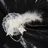 Elegant Flapper Fascinator Beaded Lace Rosette Headpiece for Special Event Wedding Engagement Headwear Hair Styling