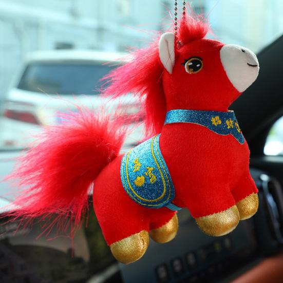 Плюшевая кукла-лошадь для 2026 года Лошади Благоприятные благословения Символ удачи Кукла Новогодние благословения Украшение