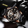 CURREN Men's Watch Analog Chronograph Waterproof Luminous Date Fashionable Design Stainless Steel Quartz Wrist Watch for Business