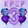 Набор из 9 стильных фиолетовых шаров на вечеринку в стиле K-pop, шары с цифрами 0-9 размером 32 дюйма, украшение для вечеринки на музыкальную тему, реквизит для фотосъемки