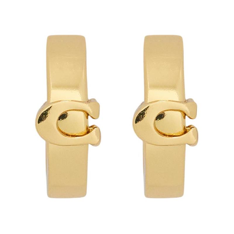 Coach Модные простые серьги из латуни женские золотые