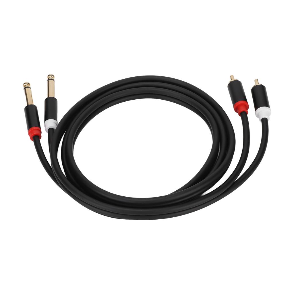 1 4in Dual RCA To Dual TS Cable 4.9ft 6.35mm 2 RCA Port To 2 TS Port Cable Stereo Interconnect Cord