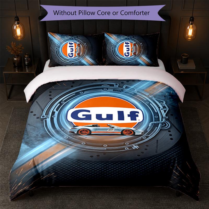 Gulf Print 3Pcs Bedding Set Duvet Cover With Two Pillowcases Soft Bed Linen For Household Bedroom