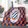 Montpellier Sport Club Flannel Blanket, Soft Polyester, Modern Design, All-Season for Camping, Travel, Gifts for holidays or birthdays