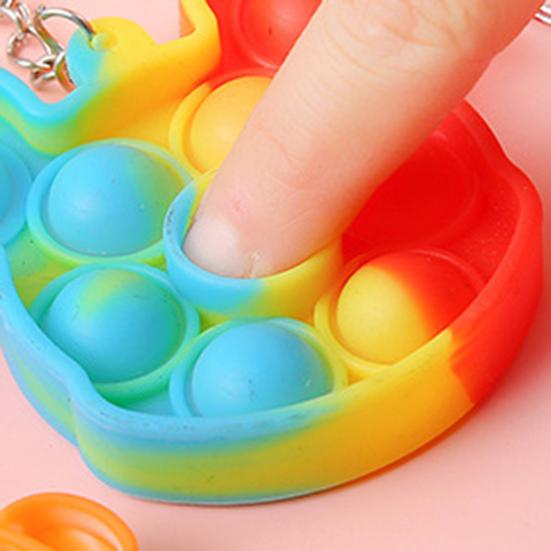 Bubble Popping Keychain Students Office Workers Stress Relief Push Bubble Key Ring Backpack Hanging Decoration