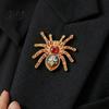 Fun Gifts for Halloween Gothic Spider Brooch Pin, Colorful Rhinestones Decor, Retro Animal Shape Fashion Alloy Decorative Lapel Pin Jackets