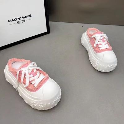 Баотоу полутапочки женские хлебные туфли новые большая голова шнуровка толстая подошва маффин растворяющиеся туфли спортивная и повседневная обувь Хао