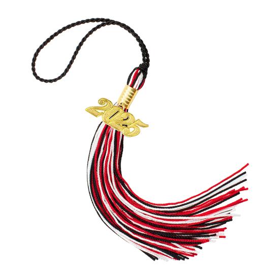 Кисточка для выпускного с подвеской 2025 года, в наличии разные цвета, стиль цветных блоков, длина 40 см, кисточка для рожка на выпускной для школьного сезона