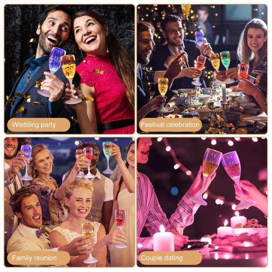 1/6 шт. светодиодная подсветка бокал для вина, шампанского, сувениры для вечеринок, стаканы для кофе, молока, виски