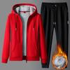 New Winter Fleece Thickened Warm Two-piece Men's Fashionable Hoodie Two-piece Set