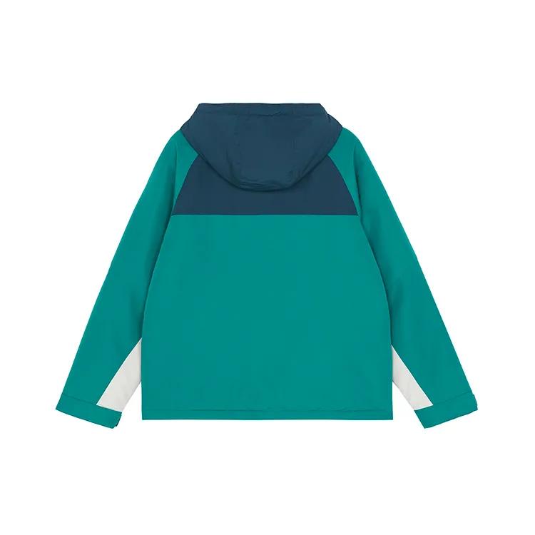 New Balance Color Block Windbreaker Down Jackets Unisex Green Hooded Moderate Other (Unisex) Down Jackets AMJ13330 NML