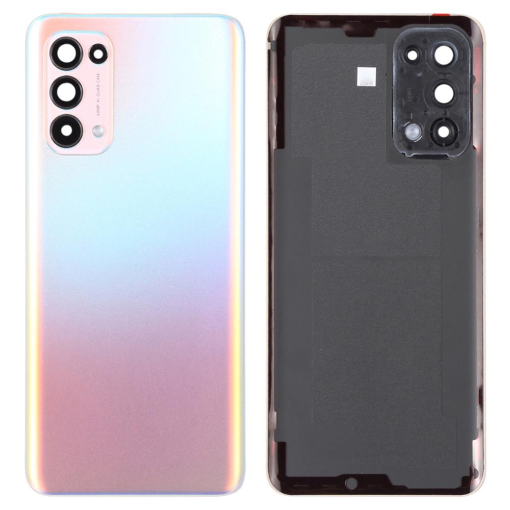 Для Oppo Reno5 4G/5G Задняя крышка аккумуляторного отсека с крышкой объектива камеры, запасная часть