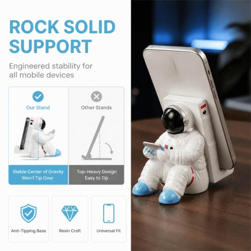 2 Size Astronaut Phone Holder White Astronaut Phone Stand Funny Resin Phone Holder Desktop Use