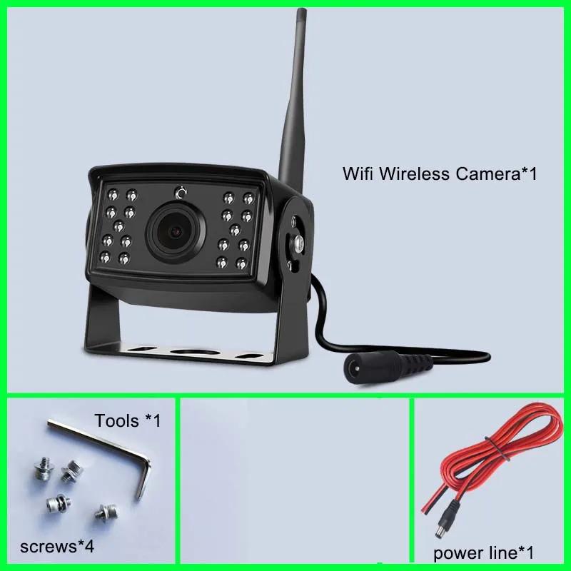 Беспроводная камера заднего вида WiFi для грузовиков, автобусов, 12 В~24 В, автомобильная ИК-камера заднего вида с функцией ночного видения HD, подключение к телефонам Android и IOS