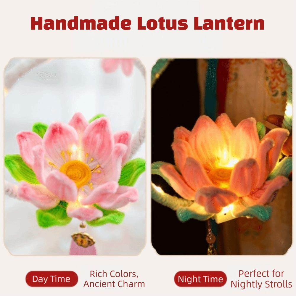 3D Twisted Stick Lotus Flower Lantern Luminous Handheld Lantern Traditional Decor